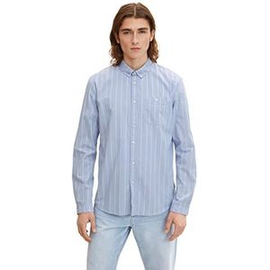 TOM TAILOR Denim Uomini Shirt met strepen 1032371, 30220 - Blue White Big Stripe, S