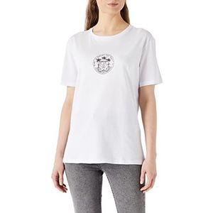 Koton Katoenen T-shirt met korte mouwen voor dames, ecru, maat M