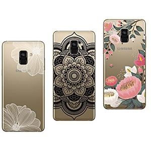 Novago Compatibel Samsung Galaxy A8 (2018) Pack met 3 beschermhoesjes met fantasie patroon (Pack #1)