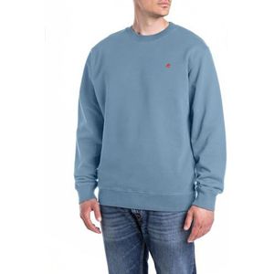 Replay Heren regular fit sweatshirt katoen, 388 Steel Blue, M
