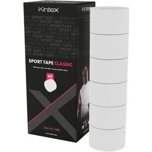 Kintex 6 rollen sporttape wit 3,8 cm x 10 m, onelastisch, fixatie