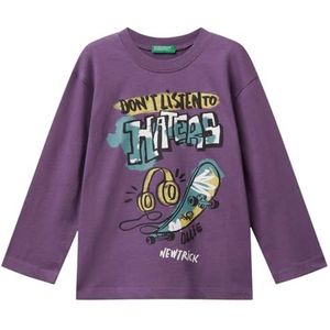 United Colors of Benetton T-shirt M/L, Paars, 5 jaar