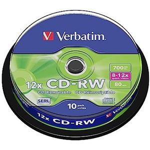 Verbatim - CD-RW - 700 MB - 10 Pack Spindle - 12x Brandsnelheid