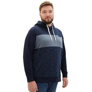TOM TAILOR Heren Plussize Sweatshirt, 32438 - Navy Soft Spacedye, 3XL grote maten