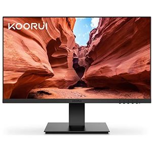 KOORUI PC-monitor 24 inch Full HD (1920 x 1080), 75 Hz, 5 ms, zwak blauw licht, 250 Nits, sRGB 99%, VGA en HDMI, zwart