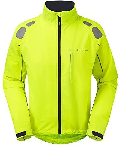 Ettore Heren Waterdicht Ademend Fietsjack Hoge Zichtbaarheid Hi Vis - Night Eagle - Geel - S