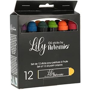 LILY SET 12 OIL PAINT CRAYONS 17X100MM