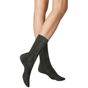 KUNERT Dames Winter Dreams-Plait Zachte Gebreide Sokken, Antraciet gemêleerd, 39-42 EU