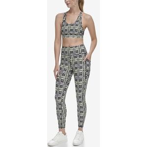 DKNY Zest Boucle Plaid, dameslegging met hoge taille, 7/8 lengte, XL, Zest Boucle Plaid, XL