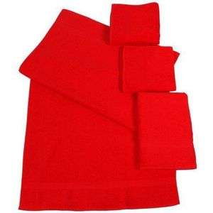Dyckhoff 900536509 2x handdoeken 50 x 100 cm en 2x douchehanddoeken 70 x 140 cm 2-delig rood