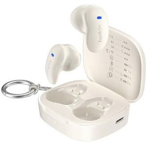 Belkin SoundForm Anywhere Draadloze Oordopjes, Lichtgewicht Bluetooth Oordopjes, Langdurig Comfort, Waterdicht (IPX4), Oortjes voor iPhone, iPad, Tablet, Laptop, Sport, Hardlopen en meer - Wit