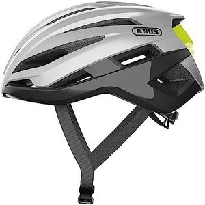 ABUS StormChaser Racefiets Helm - Lichte en comfortabele Fietshelm voor Professionele Wielrenners, voor Dames en Heren - Zilver, Maat L