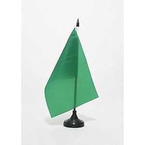 Race officier groen Tafelvlag 14x21 cm - Racing Desk Vlag 21 x 14 cm - Zwarte plastic stok en voet - AZ FLAG