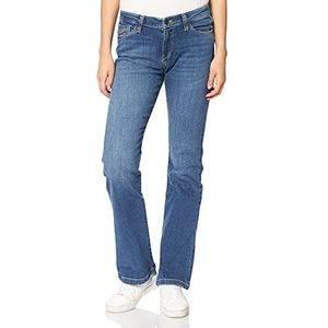 Cross Dames Lauren Straight Jeans, blauw (Mid Blue Used 011), 27W x 34L