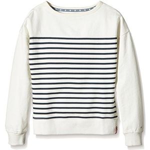 Tommy Hilfiger Meisjes Dg Striped Bn Hwk L/S Sweatshirt, wit (Egret 121), 176 cm