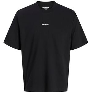 Jack & Jones - Jcocover Script Back Tee - T-shirt - Zwart - Korte Mouwen