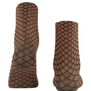 FALKE Gleaming Hive sokken voor dames, fijn 60 denier, dun patroon, 1 paar, bruin (Tawny 5124), 35-38 EU