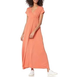 Amazon Essentials Maxi-jurk met taille voor dames (verkrijgbaar in grote maten), roestoranje, L