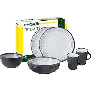 Brunner 0830143N.C3S Campingservies Set voor 2 personen, Tête-À-Tête Granada, 8-delig