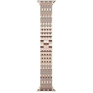 Swarovski Sprankelende prinsessenband, Voor Apple Watch 40 mm en 41 mm, Roségoudkleurige kleur, Roségoudkleurige afwerking