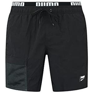 PUMA Men's Utility Mid Board Shorts, Black, S, zwart, S