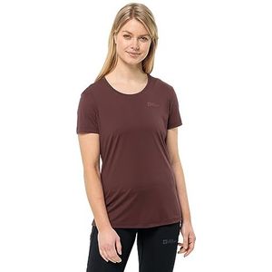 Jack Wolfskin Tech T W wandelshirt, Dark Maroon, M dames, donker kastanjebruin, M