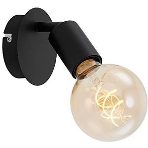 Briloner Leuchten Spotlamp, wandspot 1-lamp, retro/vintage, draaibare spotkop, E27, max. 60W, metaal, zwart, 60 W