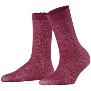 FALKE Dames Sokken Ultra Romantic W SO Transparent Gedessineerd 1 Paar, Paars (Hibiscus 8807), 39-42