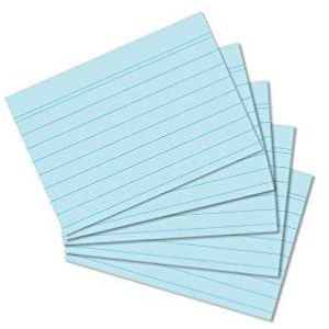 Herlitz 10836310 Systeemkaarten, A4/A5/A6/A7/A8, 100 stuks A8 gelinieerd, blauw