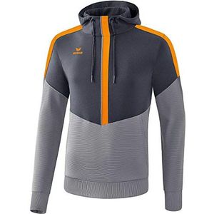 Erima uniseks-kind Squad sweatshirt met capuchon (1072004), slate grey/monument grey/new orange, 152