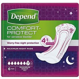 Depend Comfort-Protect Maximum Night Maandverband, 6 Stuks