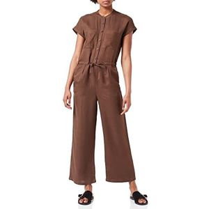 TOM TAILOR Dames linnen overall 1031369, 29521 - Chocolate Brown, 44