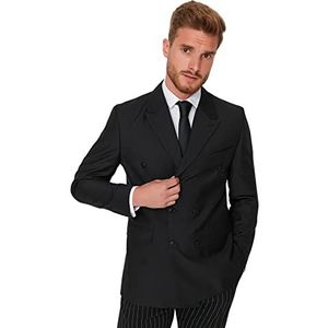 Trendyol Heren reverskraag effen normale jas jas, zwart, 52, Zwart