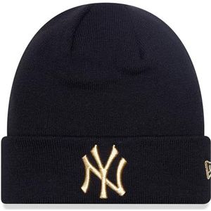 New Era New York Yankees Beanie Muts met Manchet - MLB Metallic - Zwart-Goud