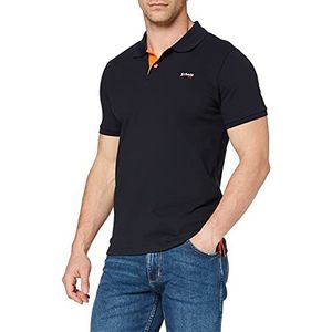 Schott NYC Poloshirt met korte mouwen voor heren, Navy/Oranje, 3XL