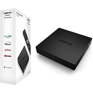Nokia Android TV Streaming Box 8000, Smart TV Box met Android 10.0, Netflix, Amazon Prime, Disney+ en geïntegreerde Chromecast, WiFi, HDMI