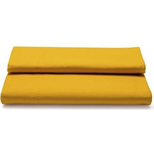 Sancarlos Basics hoeslaken, eenkleurig, 100% katoen, mosterdkleur, voor bedden met een breedte van 160/180 cm.