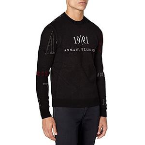 Armani Exchange Herentrui, zwart/rood heri, XS