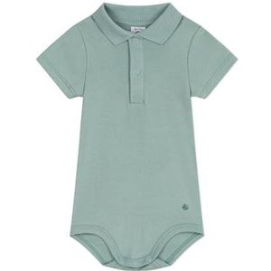 Petit Bateau Bodysuit met korte mouwen, polokraag, babyjongens, Groen, 3 Maanden