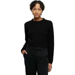 Urban Classics Dames Dames Short Waffle Sweater Sweatshirt, zwart, L