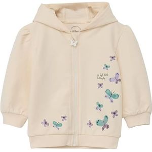 s.Oliver Unisex baby sweatjack met glitterprint, wit (0805), 80