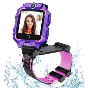 4G Kids Smart Horloge voor Jongens Meisjes, OKYUK 2022 Waterdichte Veilige Smartwatch, GPS Tracker Calling SOS Camera WiFi, voor Kinderen Studenten 4-10Y Verjaardag (Paars T10)