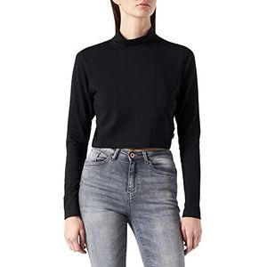 Urban Classics Dames Dames Dames Organic Cropped Turtelneck Longsleeve T-Shirt, zwart, XXL