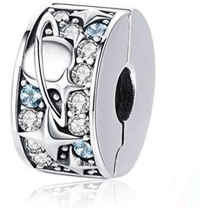 Bloemen Charm - Roségoud - 925 Sterling Zilver - Hart Clip Charm - Voor Pandora Armbanden