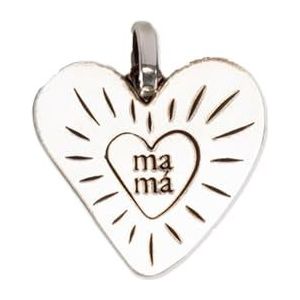 UO Zilveren ketting voor dames, mama-halsketting, moederdagcadeau, cadeau voor moeders, cadeau voor moeders, 925 mm, medaillemaat: 1,9 x 2 cm, ketting 42 cm met verstelbare verlenging