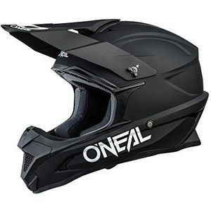 O'NEAL | Motorcross Helm | Kinderen | MX Enduro | ABS Shell, Veiligheidsnorm ECE 22.05, Ventilatiegaten voor optimale ventilatie & koeling | 1SRS Jeugd Helm SOLID | Zwart | Maat M (49/50 cm)