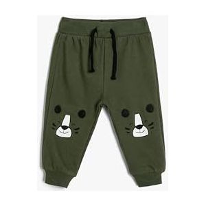 Koton Babyboy Jogger Sweatpants Lion Bedrukt Pocket Detail Trekkoord Brushed Interieur Katoen, kaki (886), 12-18 Maanden