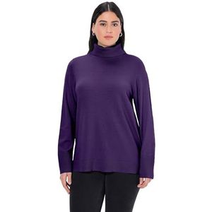 Ulla Popken - Trui - Lila - Col - Losse Pasvorm - Lange Mouw