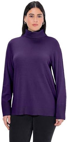 Ulla Popken - Trui - Lila - Col - Losse Pasvorm - Lange Mouw