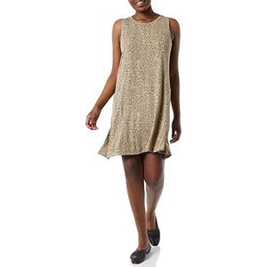 Amazon Essentials Tankjurk voor dames (verkrijgbaar in grote maten), lichtbruine luipaardprint, L